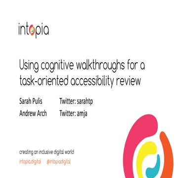 Using cognitive walkthroughs for a task-oriented accessibility review