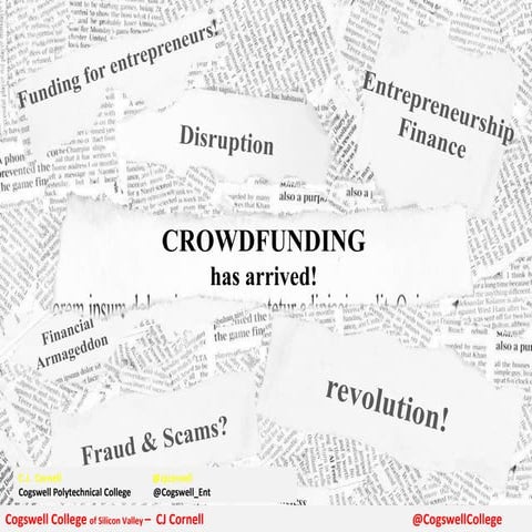 Cogswell College - Handson Crowdfunding Workshop - March 29
