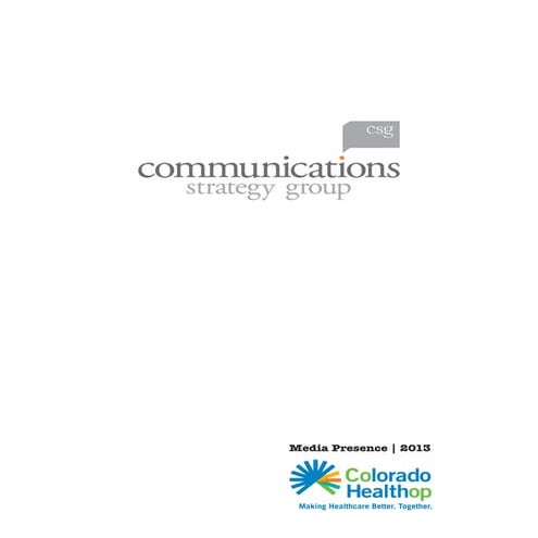 Colorado HealthOP 2013 Clipbook