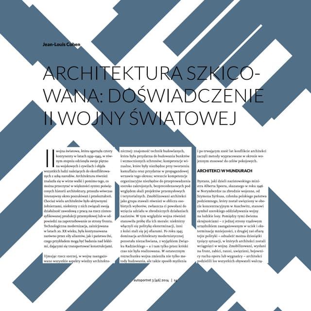 Jean-Louis Cohen, Architektura szkicowania: Doświadczenie II wojny światowej