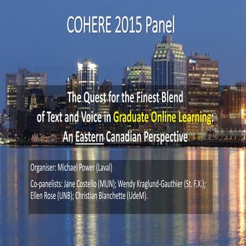 The Quest for the Finest Blend of Text and Voice in Graduate Online Learning:...