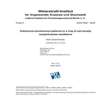 Coherence incoherence patterns in a ring of non-locally coupled phase oscilla...