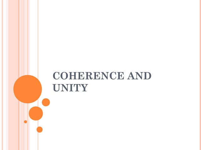Coherence and unity writing