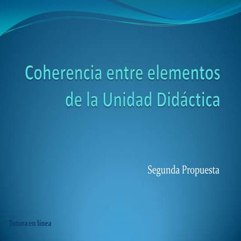 Coherencia  unidad didáctica 01