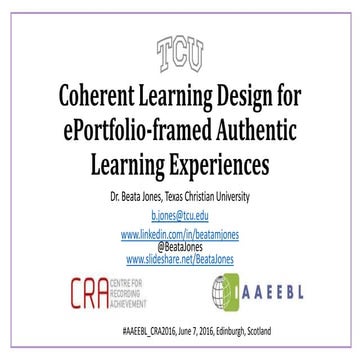 Coherent learning design for e portfolio framed authentic learning experiences