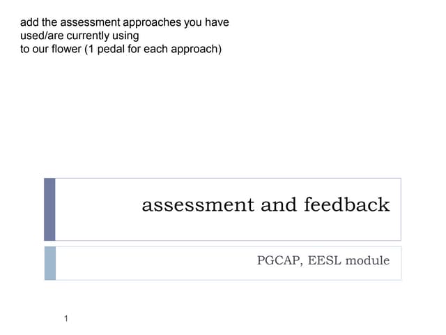 PGCAP cohort 2: week 6 - assessing and feeding back