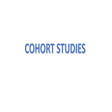 Research methodology: Cohort study design
