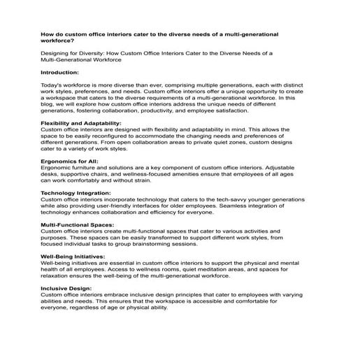 CUSTOM OFFICE INTERIORS | PDF