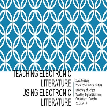 Teaching Electronic Literature Using Electronic Literature