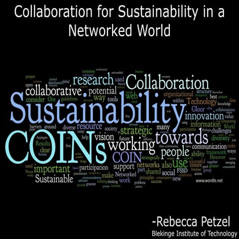 Collaborative Innovation Networks for Sustainability