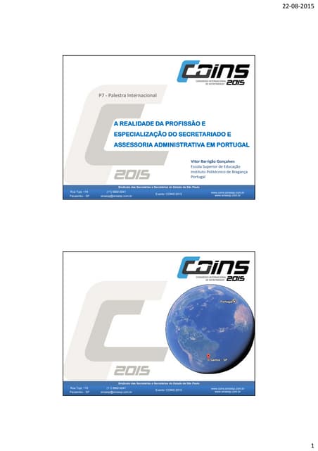 Coins 2015 Brasil -  Portugal presentation - vg - 21-08