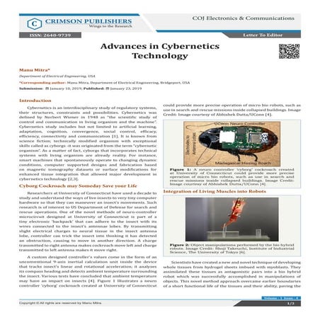 Crimson Publishers: Advances in Cybernetics Technology