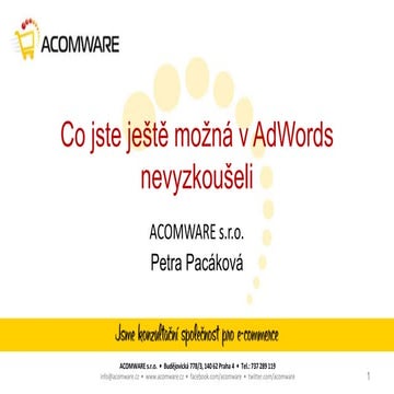 Co jste ještě v Google AdWords nevyzkoušeli
