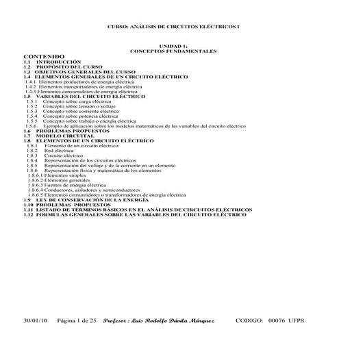 Unidad 1 conceptos fundamentales de circuitos electricos