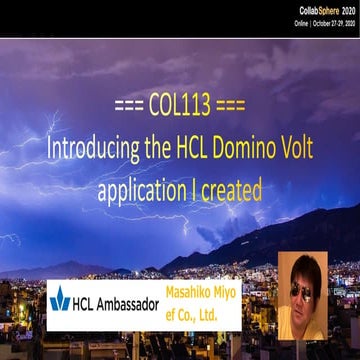 Col113 introducing the hcl domino volt application i created