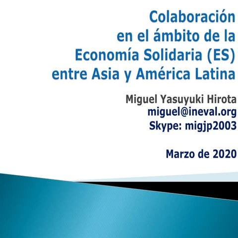 Colaboracion de economia solidaria entre asia y america latina
