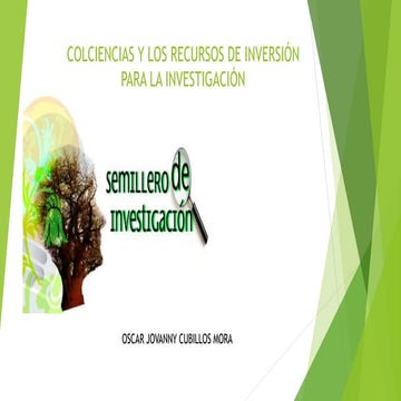 Colciencias y los recursos de inversión power point