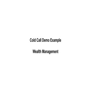 An Example of a Cold Call from Another Financial Advisor