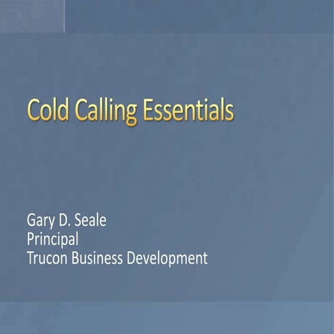 Cold calling essentials