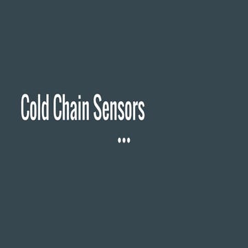 Cold chain sensors | PDF