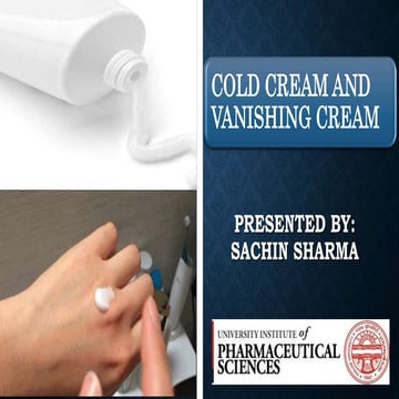 Cold cream vanishing cream