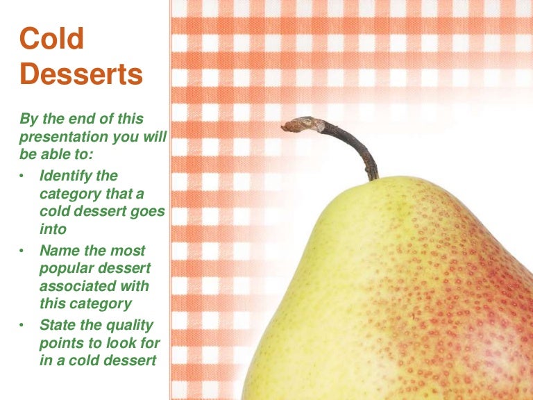 example of cold dessert with ingredients and procedure
