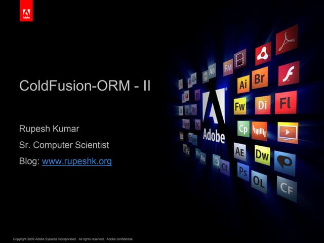 ColdFusion ORM - Part II  