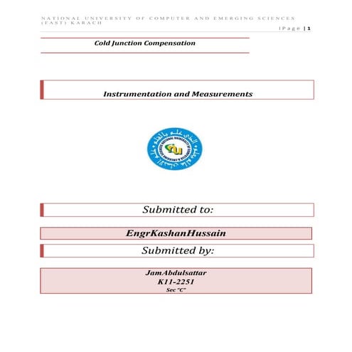 Cold junction compensation