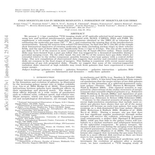 Cold molecular gas_in_merger_remmants_formation_of_molecular_gas_disks