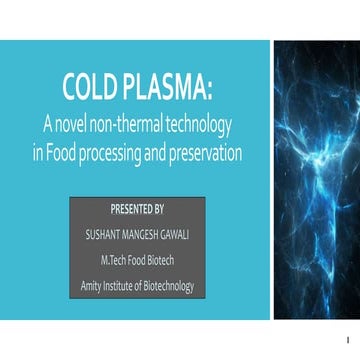 Cold Plasma Technology in Food