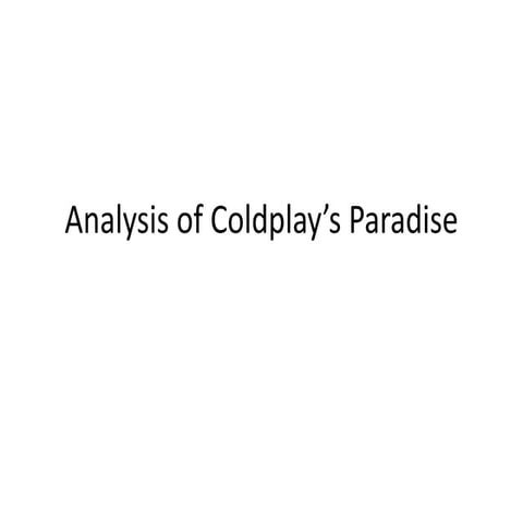 Coldplay analysis
