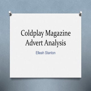 Coldplay Magazine Advert Analysis