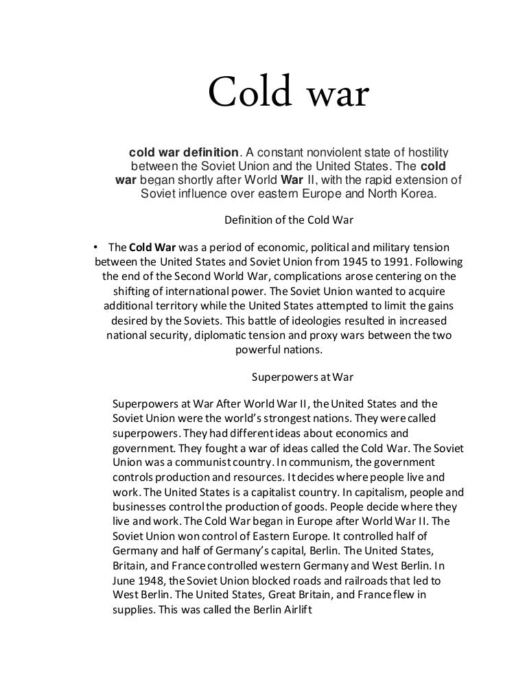 Cold war