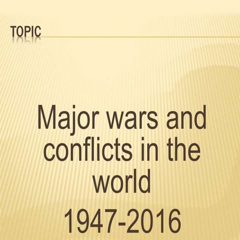 Major wars and conflicts in the world