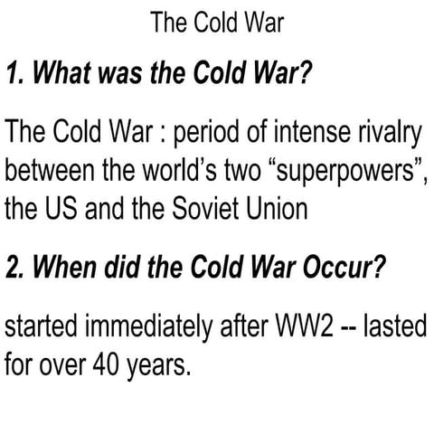 Cold war notes