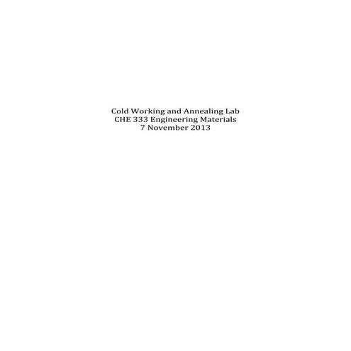 Cold working and annealing lab | PDF