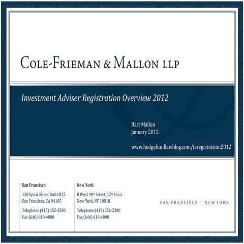 Private Fund IA Registration 2012