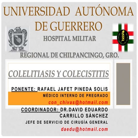 Colecistitis aguda y colelitiasis