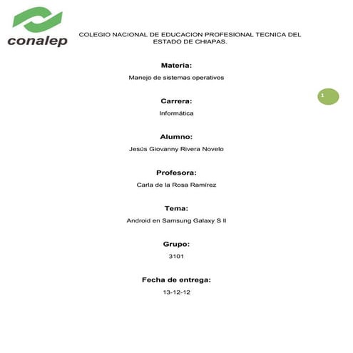 Android en Samsung Galaxy S ll - Jesus Giovanny Rivera Novelo