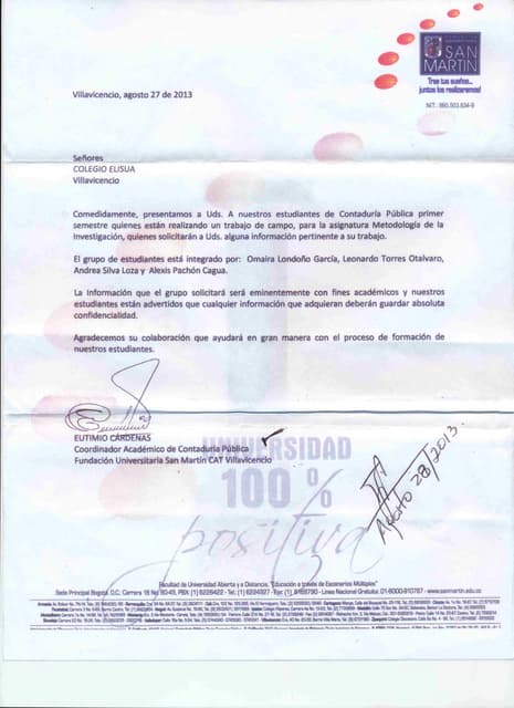 Permiso Autorizado Para Realizar La Investigacion