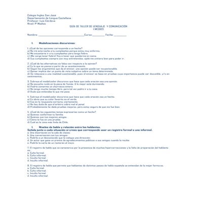 Colegio ingles san josé taller pca