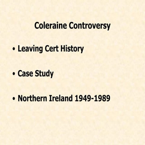 Coleraine controversy