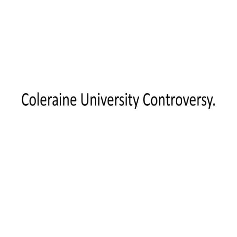 Coleraine University controversy
