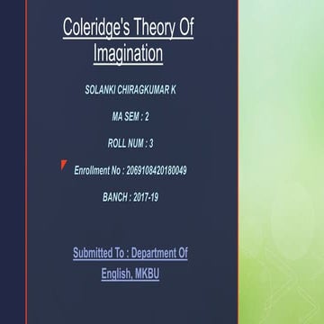 Coleridge's theory of imagination