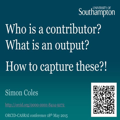 Who is a contributor? What is an output? How to capture these?!