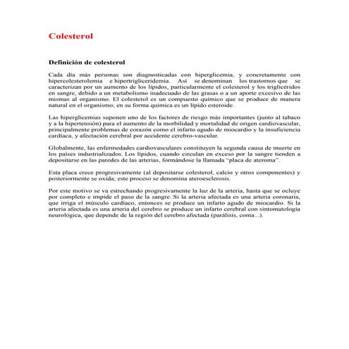 Colesterol-Unión Médica del Norte