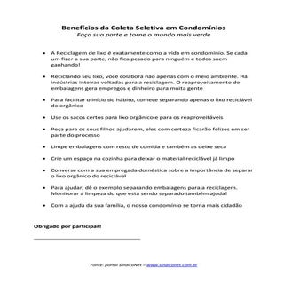 Coleta seletiva motivacao_sindiconet