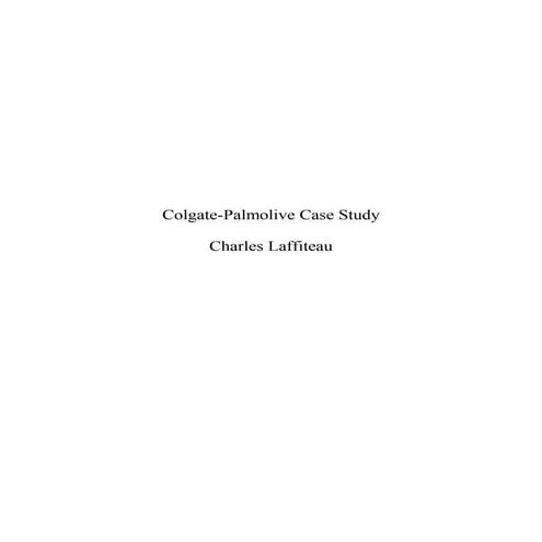 Colgate palmolive mba case study