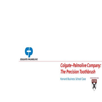 Colgate palmolive company the precision toothbrush case study