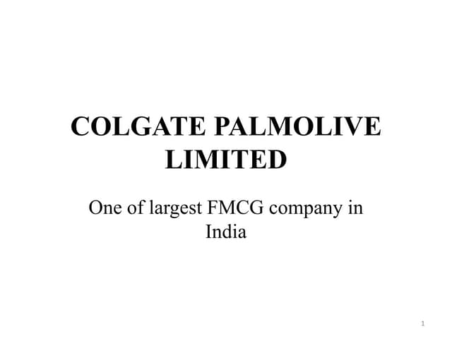 Colgate summary | PPT